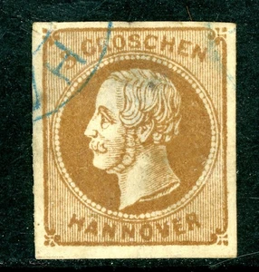 Alemania Estados 1861 Hannover 5 Groschen Brown Scott #23 VFU Q774 - Imagen 1 de 6