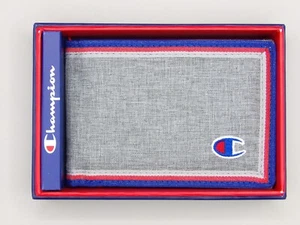 Champion Men's Bifold Wallet Gray Polyester NWT - Picture 1 of 9