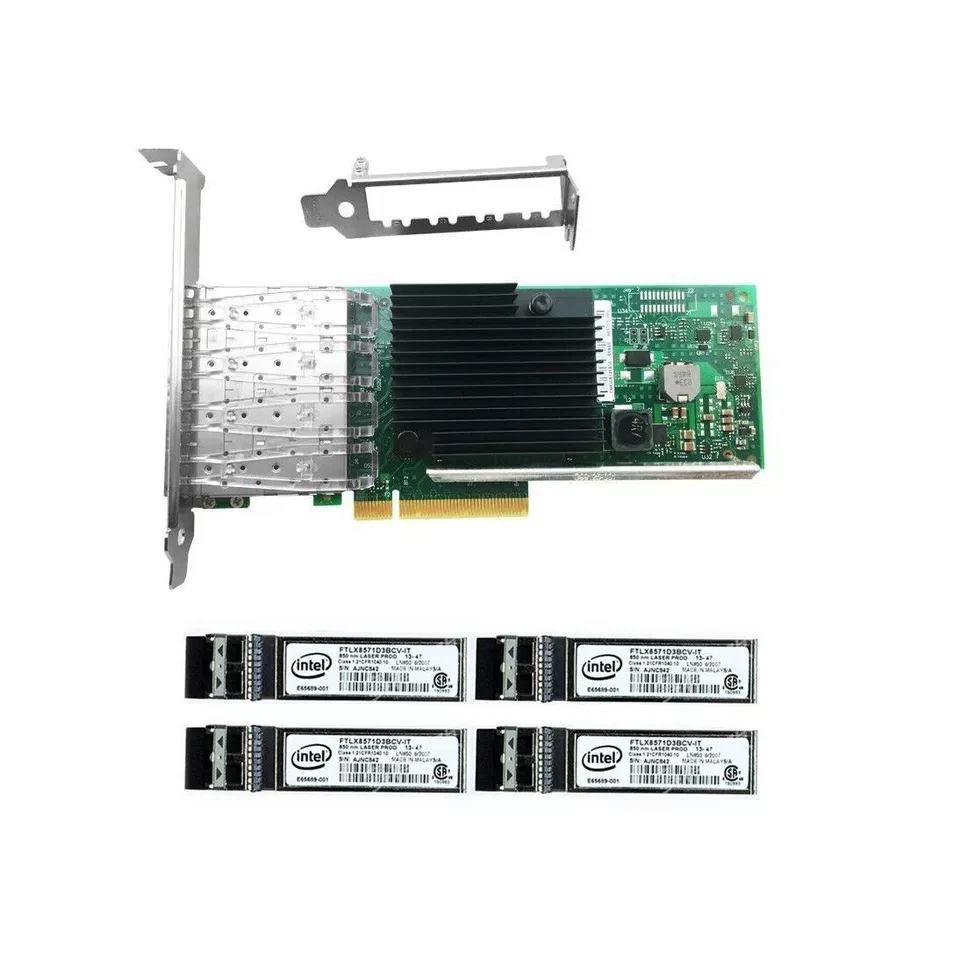 Intel 10Gbps PCI-e(3.0) x8 X710-DA4 Ethernet Server Adapter & Intel 850nm Module - Image 1 of 4