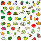 50Pcs Children Kids Knowledge Of Fruits Vegetables And Plants Stickers Decal