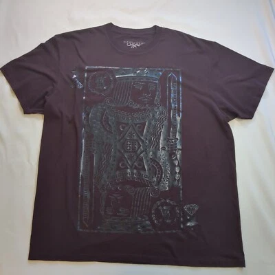 Eighty Eight Brand T Shirt Mens Size 2XL King Card Crew Neck Burgundy Y2K 2000s - Image 1 of 4