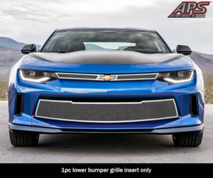 Parachoques inferior para Chevy Camaro LT 2016-2018 inserto de rejilla de malla cromada de acero inoxidable - Imagen 1 de 4