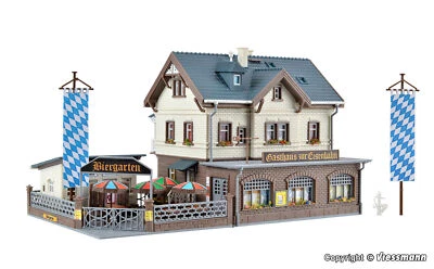 Vollmer 43663 HO Scale Two-Story Restaurant With Summer Garden - Image 1 of 2