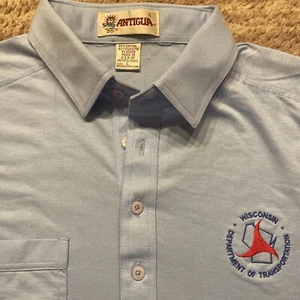 Camisa Polo Departamento de Transporte de Wisconsin DOT Para Hombres L Azul De Colección Antigua Nueva Sin Etiquetas - Imagen 1 de 10