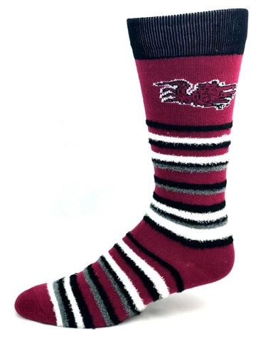South Carolina Gamecocks College Muchas Rayas Fuzzy Crew Socks Cover