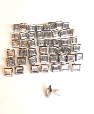 Adornos Brads Cuadrados Estrás Transparente para Álbumes de Recortes Artesanía 48 un. Foto 1 de 4