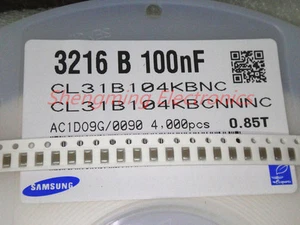 1000PCS 1206 104K 50V 0.1UF 100NF 10% SMD condensador cerámico - Imagen 1 de 1