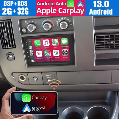 Radio estéreo para automóvil Android 13 CarPlay navegación GPS para camioneta Chevrolet Express 2008-2024 Foto 1 de 4