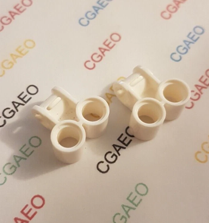 2 x  Lego Technic 32291 Connector Perpendicular Double  - WHITE - Photo 1/1
