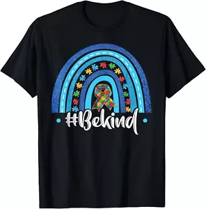Be Kind Autism Awareness Acceptance Puzzle Rainbow kindness T-Shirt Hoodie - Picture 1 of 17