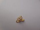 Crystal Nose Stud Non Piercing Cute Ring Nostril Jewelry Hoop Gold Plated Stud