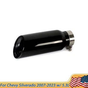 For Chevrolet Silverado 2007-2023 Black Angle Cut Exhaust Tip 5.3L - Foto 1 di 14