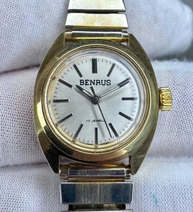 Vintage Benrus 17 Jewel Women's Gold Tone Mechanical Watch 25mm - Picture 1 of 6