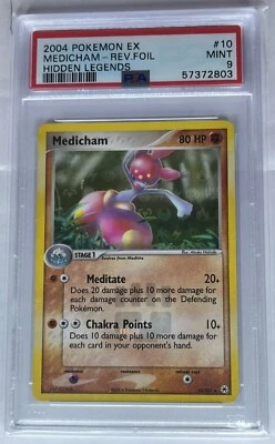 2004 Pokemon EX Medicham Reverse Holo Hidden Legends #10 PSA 9 Graded - Image 1 of 2