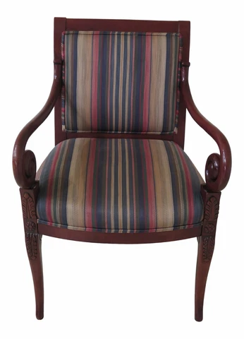F47244EC: Regency Style Scrolled Arm Upholstered Chair Cover
