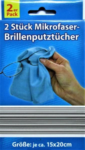 Brillenputztuch Mikrofaser-Brillenputztücher 2 Stück 15 x 20 cm - Bild 1 von 1