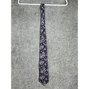 Harve Benard By Benard Holtzman SILK Tie Abstract Geometric Green Purple Pointed - Picture 1 of 9