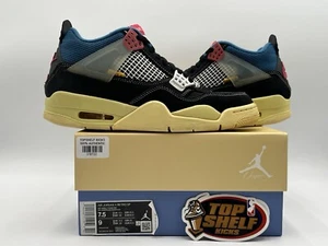 Nike Air Jordan 4 Retro Union Off Noir 2020 Size 7.5 Authentic Rare Used OG - Picture 1 of 12