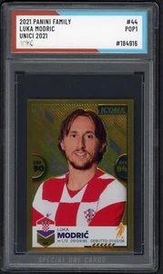 2021 PANINI FAMILY LUKA MODRIC UNICI 2021 #44 SOC POP1 AUTHENTICATED - Picture 1 of 2