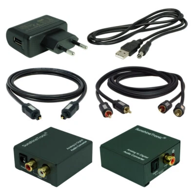 Analógico A Audio Digital Convertidor + 2,5m Toslink + 0,7m Cable Rca (MS-96KHz) - Imagen 1 de 2