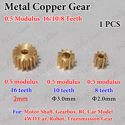 Metal Brass Gear 5mm 6mm 9mm Diameter 8/10/16 Teeth Motor Transmission Pinion • 1.25$