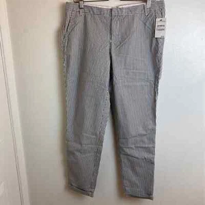 NWT Caslon Navy & Ivory Mini Stripe Pants. 10 - Picture 1 of 7