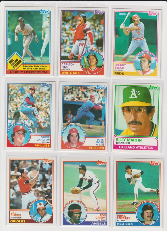 1983 Topps Baseball you pick base stars RC rookie insert HOF EX **SEE SCANS** - Image 1 of 1