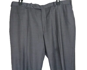 40 X 30 Samuelsohn Performance Gray Fit Flat Front Wool Lycra Blend Trousers - Picture 1 of 18