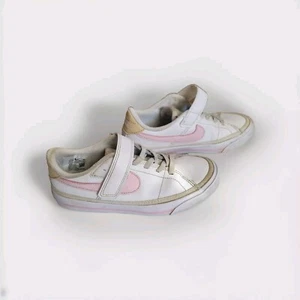 Nike Court Legacy Shoes White Pink Kids Size 12.5 Play Shoes - Picture 1 of 9