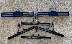 Metall Kunststoff Gummi Vintage Klemm Kleiderbügel 2 Tamor 4 Markenlose Hosenröcke EUC - Bild 1 von 1