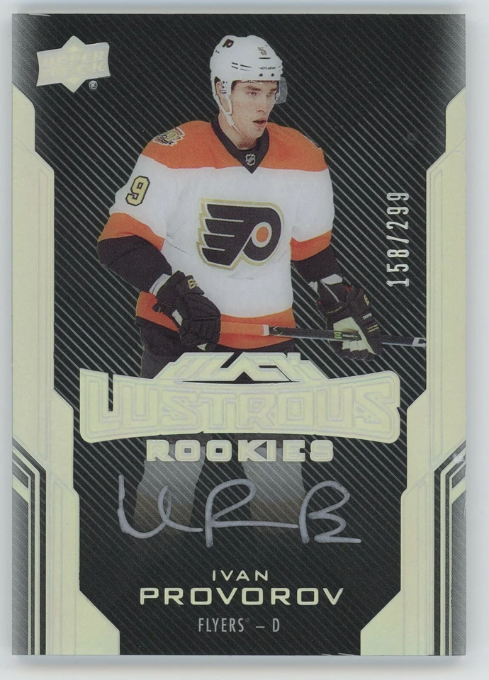 2016-17 UD Black Ivan Provorov Lustrous Rookie Auto /299 #69 - Image 1 of 1