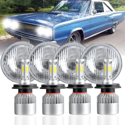 Faro LED DRL halo de 5,75" 5-3/4" 4 piezas para Dodge Charger Coronet Dart Chrysler Foto 1 de 4