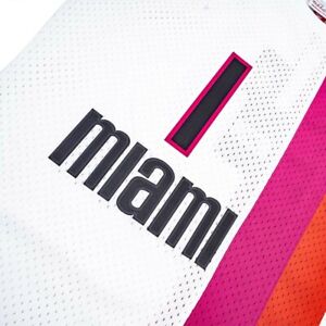 Mitchell Ness Miami Heat 2011-12 Chris Bosh WHITE 🍊 PINK Black SWINGMAN Jersey