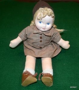 MUÑECA BROWNIE NIÑA SCOUT 1946 13" TODA TELA GEORGENE NOVEDADES  - Imagen 1 de 9