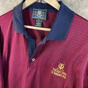 St Andrews Tartan Collection Polo, The Old Course, Made in Italy Golf, Red XL - Picture 1 of 7