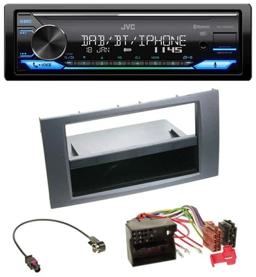 JVC Bluetooth DAB USB MP3 Autoradio für Ford Fusion Kuga Transit 05-12 anthrazit - Bild 1 von 4