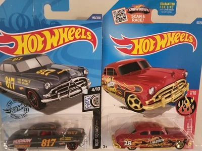 Lot of 2~Hot Wheels '52 Hudson Hornet Red and Gold~Black Rod Squad 4/10 - Image 1 of 4