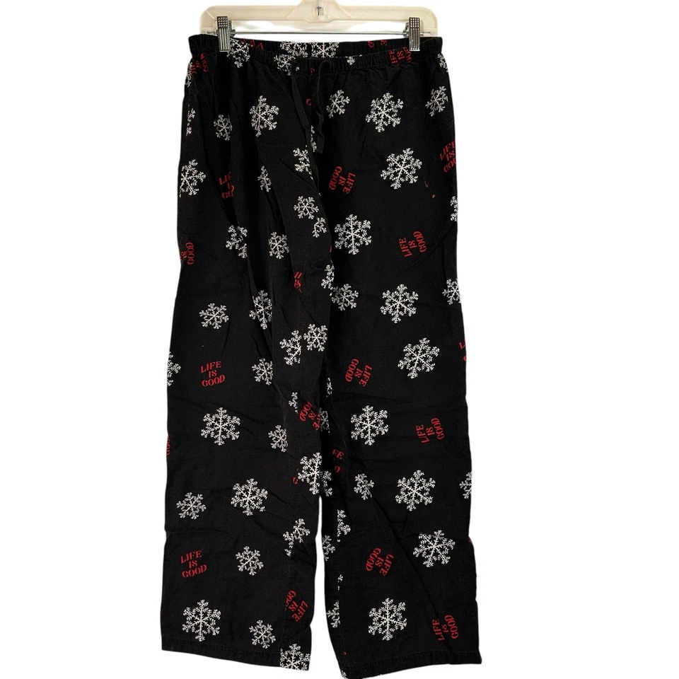 Calça pijama Life Is Good floco de neve Natal dormir tamanho pequeno - Imagem 1 de 4