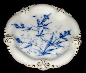 VTG Hutschenreuther Porcelain Plate Blue Floral w/Gold Details 10” Diameter Mint - Picture 1 of 7