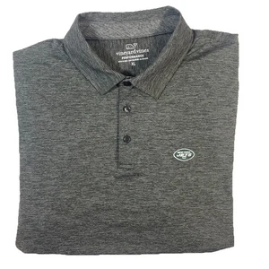 Vineyard Vines New York Jets Performance Poloshirt Herren XL schwarz/grau - Bild 1 von 5