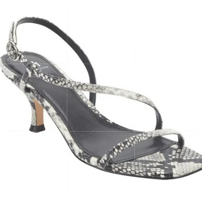 Zapatos Marc Fisher Mujer Talla 6.5M Estampado Serpiente Gatito Tacón Sandalias Vestido Cuero Foto 1 de 4