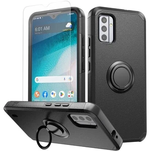 Per Nokia C210 Custodia Ibrida Resistente Con Supporto Anello + Schermo Vetro Temperato - Foto 1 di 12