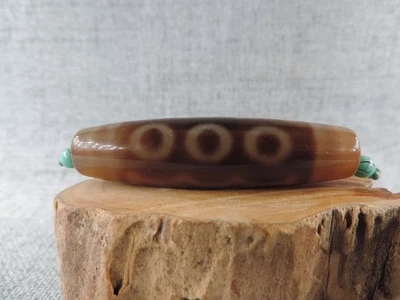 Amuletos antiguos de cuentas Dzi tibetanas de 5 ojos para colgante cuentas Gzi de ágata antigua G1 Foto 1 de 4