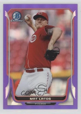 2014 Bowman Chrome Purple Refractor /150 Mat Latos #152 - Image 1 of 2