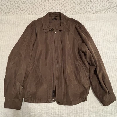Chaqueta de gamuza marrón Claiborne para hombre talla L Foto 1 de 4