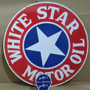 White Star Motor Oil porcelain Enamel Sign 30 x 30 Inches 1 Sided - Picture 1 of 6
