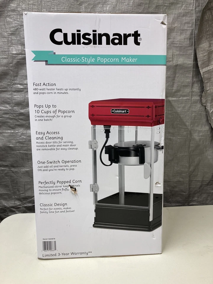 Cuisinart PCM-56PC  Classic-Style Popcorn Maker Red 10 Cups - Image 1 of 3