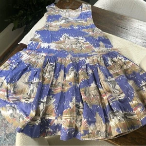 Purple Horse Dress Vintage Sleeveless Tiered Midi Dress Women’s M Sundress - Picture 1 of 11