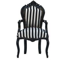 Chaises FRANCE BAROQUE salle à manger style royal Chaise Noir/Noir #60ST5