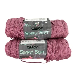 Caron Simply Soft Yarn Color Plum Wine 9918 Acrylic 7 oz AT265  Lot of 2 - Picture 1 of 4